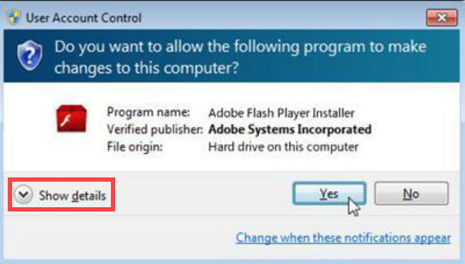 UAC Adobe Flash Installer